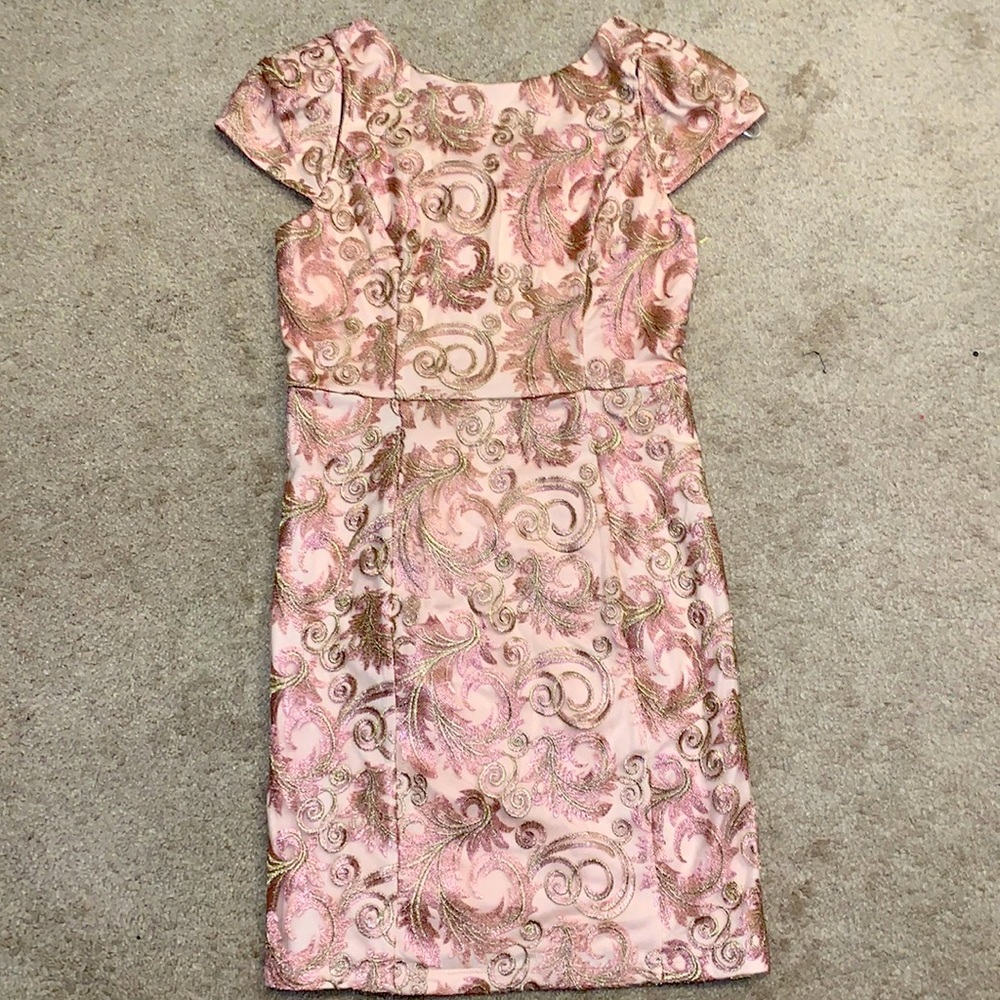 NIKIBIKI Floral Gold Embroidered Dress